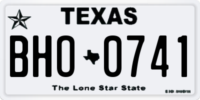 TX license plate BHO0741