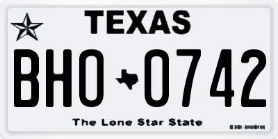 TX license plate BHO0742