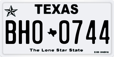 TX license plate BHO0744