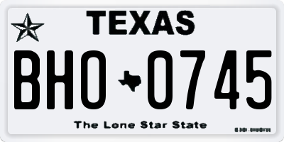 TX license plate BHO0745