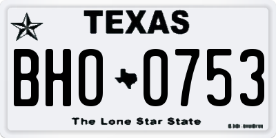 TX license plate BHO0753