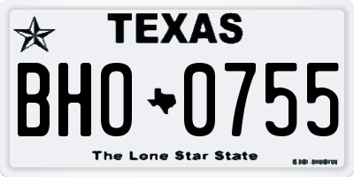 TX license plate BHO0755
