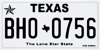 TX license plate BHO0756