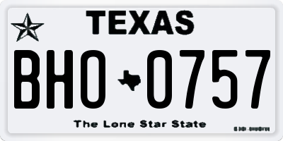 TX license plate BHO0757