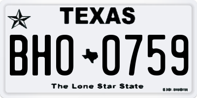 TX license plate BHO0759