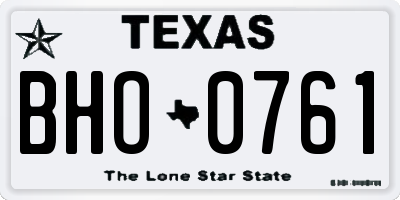 TX license plate BHO0761