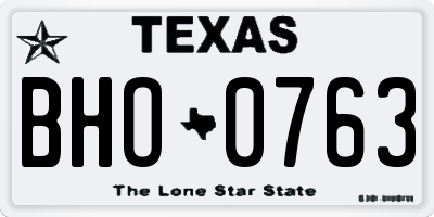 TX license plate BHO0763