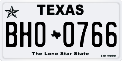 TX license plate BHO0766