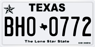 TX license plate BHO0772
