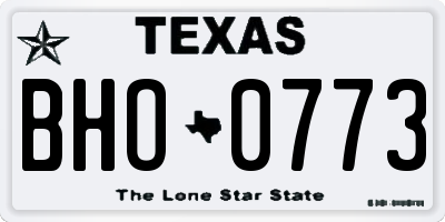 TX license plate BHO0773