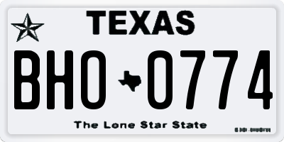 TX license plate BHO0774