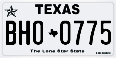 TX license plate BHO0775