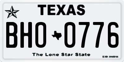 TX license plate BHO0776
