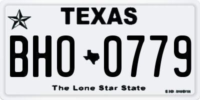 TX license plate BHO0779