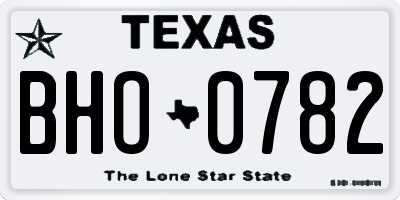 TX license plate BHO0782