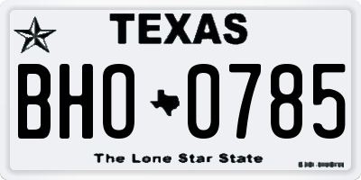 TX license plate BHO0785