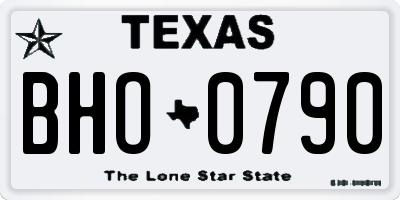 TX license plate BHO0790