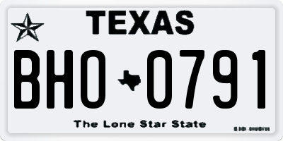 TX license plate BHO0791