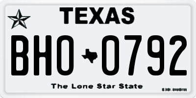 TX license plate BHO0792