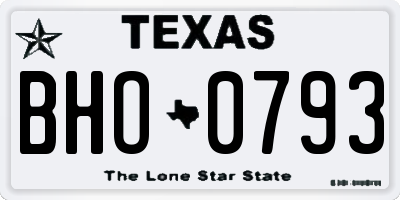 TX license plate BHO0793