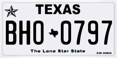 TX license plate BHO0797
