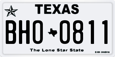 TX license plate BHO0811