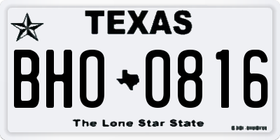 TX license plate BHO0816