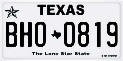 TX license plate BHO0819
