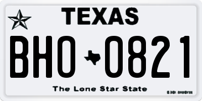 TX license plate BHO0821