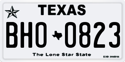 TX license plate BHO0823