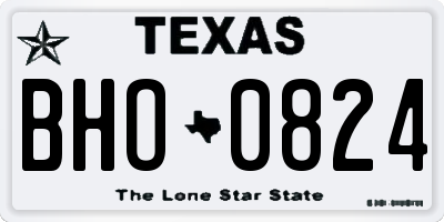 TX license plate BHO0824