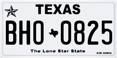 TX license plate BHO0825