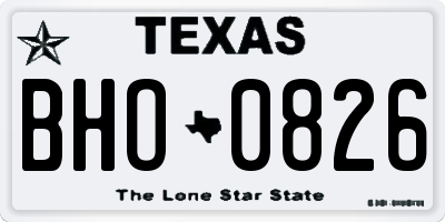 TX license plate BHO0826
