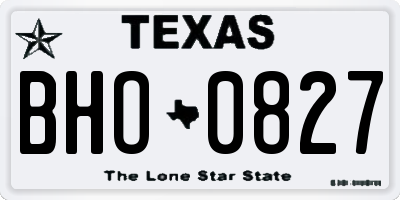 TX license plate BHO0827