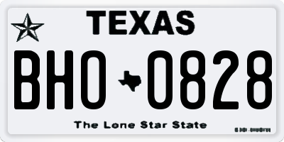 TX license plate BHO0828