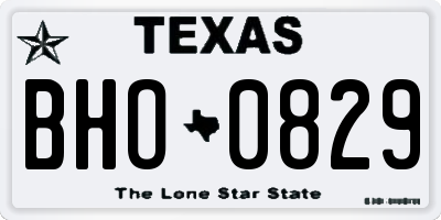 TX license plate BHO0829