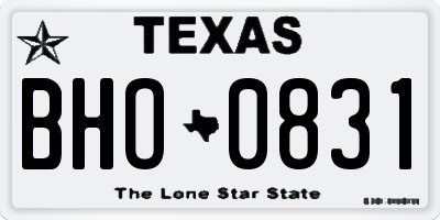 TX license plate BHO0831