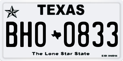 TX license plate BHO0833