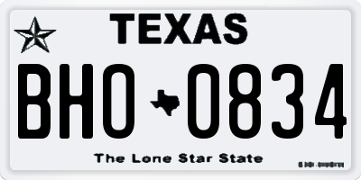 TX license plate BHO0834
