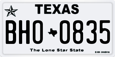 TX license plate BHO0835