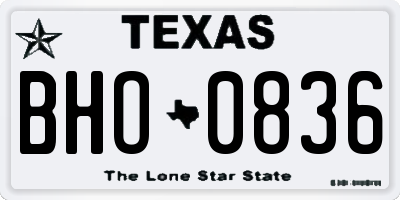 TX license plate BHO0836