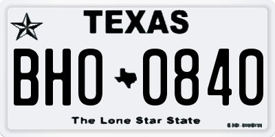 TX license plate BHO0840