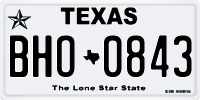 TX license plate BHO0843
