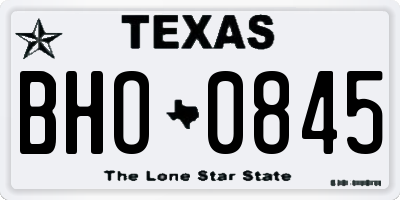 TX license plate BHO0845