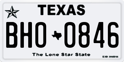 TX license plate BHO0846