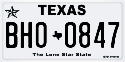 TX license plate BHO0847