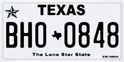 TX license plate BHO0848