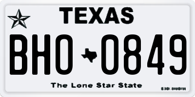 TX license plate BHO0849