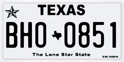 TX license plate BHO0851