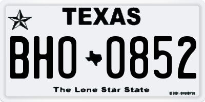 TX license plate BHO0852